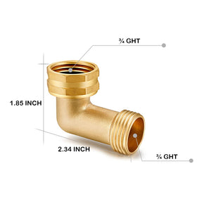 YELUN 2-pc brass elbow with washers ensures a leak-free garden setup.