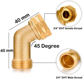 YELUN brass elbow with washers included for leak-free setup.