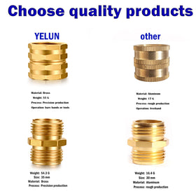 YELUN brass connector pack showcasing durability and corrosion resistance for outdoor use.