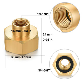 YELUN brass adapter side view highlighting sturdy outdoor-use construction