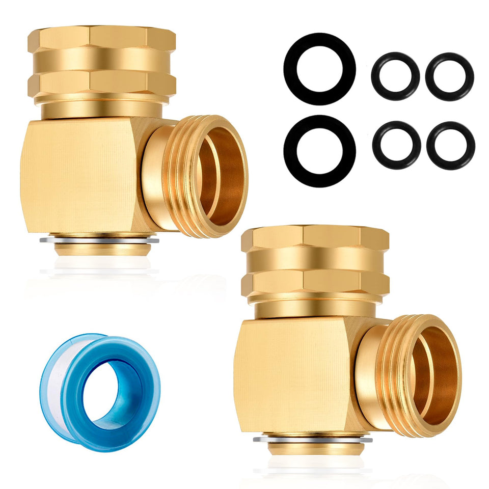 YELUN brass garden hose swivel elbow at 90 degrees for smooth watering.
