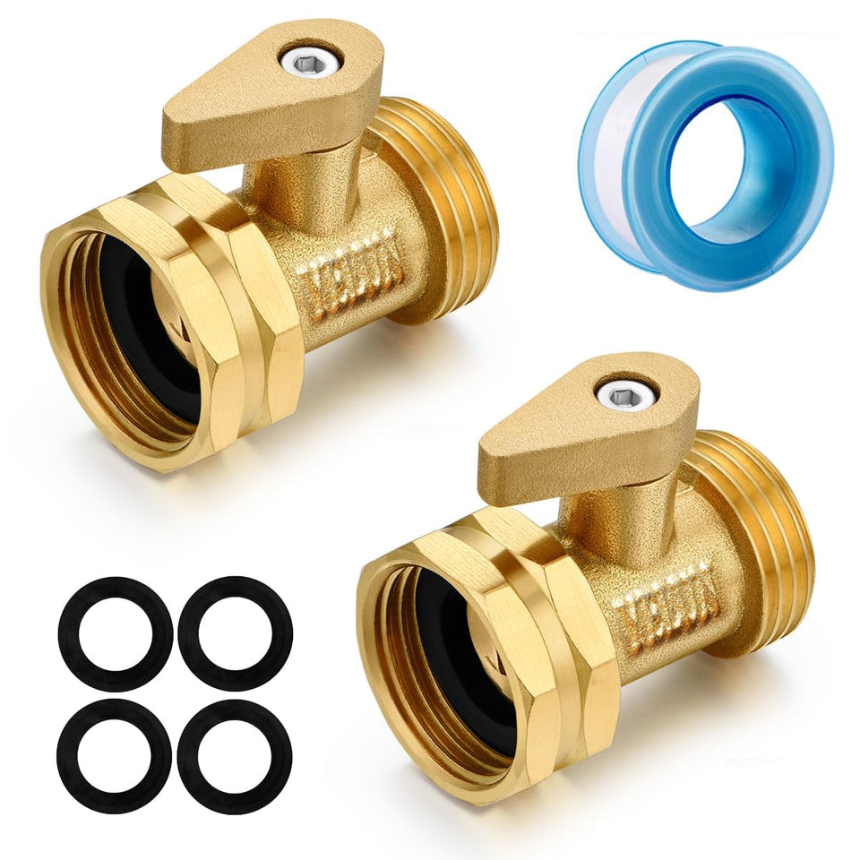 YELUN brass shut-off valve close-up showing durable construction and smooth operation.