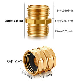 YELUN brass hose fittings with double female connectors for easy hose extensions.