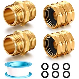 YELUN solid brass hose fittings with double male connectors for versatile, leak-minimizing connections.