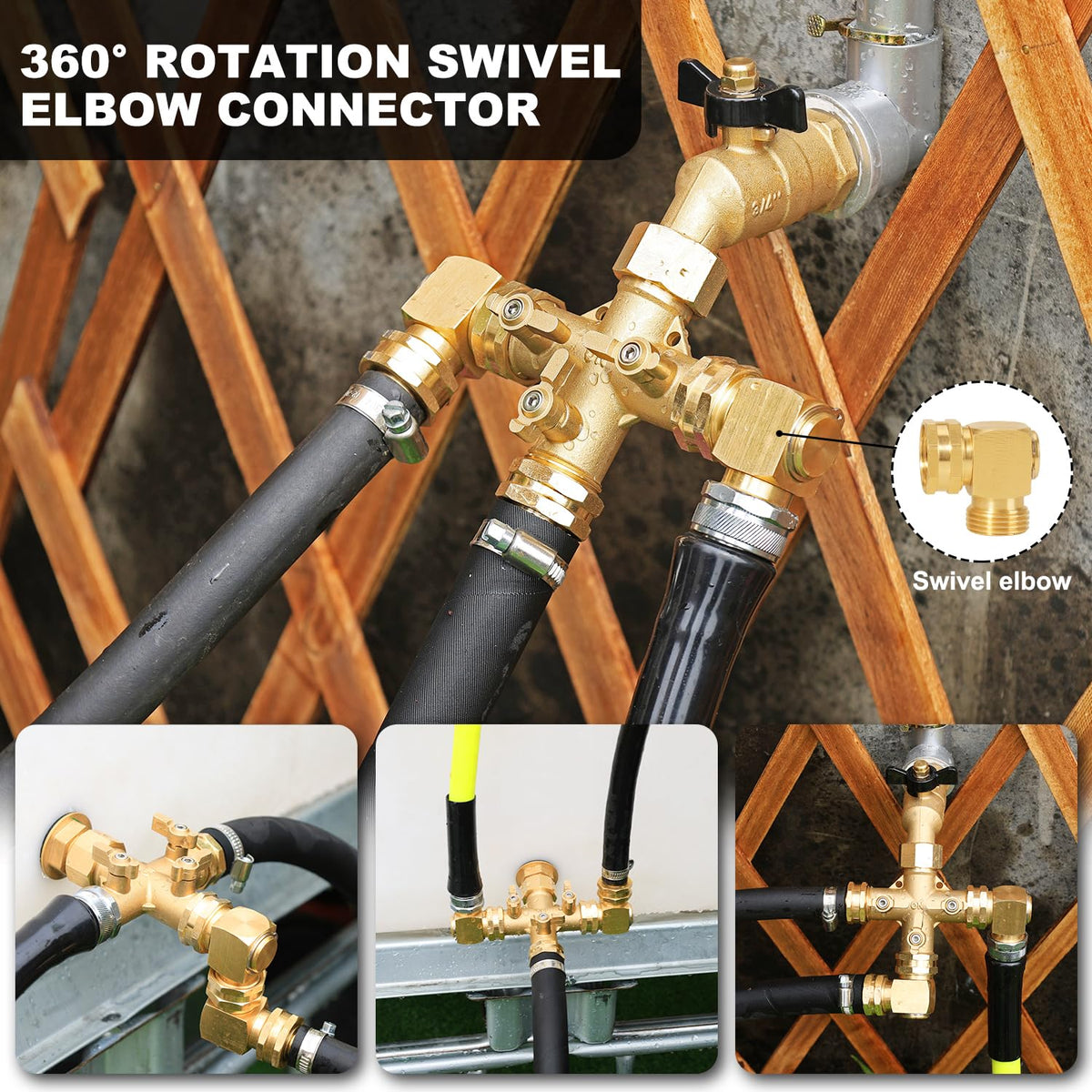 YELUN swivel elbow connector guides hose direction without kinking