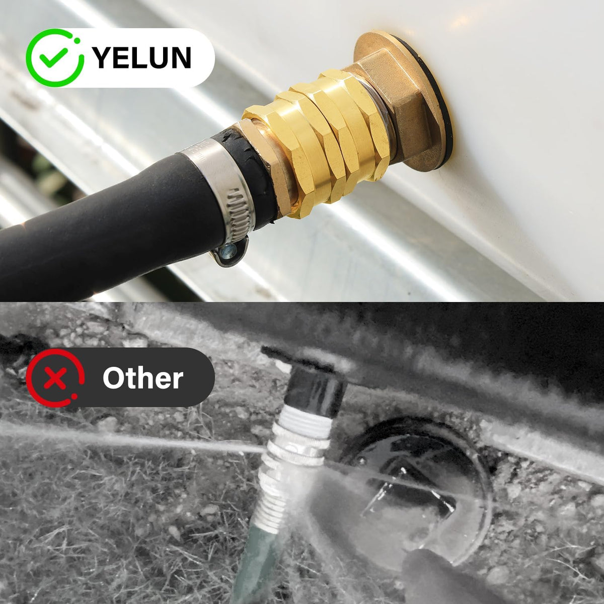 YELUN three-quarter GHT female ends ensure broad compatibility with many hoses.
