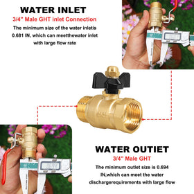 YELUN full-flow valve with 0.68-inch port for efficient drainage.