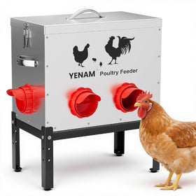 YENAM 40 lb chicken feeder capacity for longer intervals between refills.