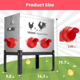 YENAM six-port feeder design allows multiple birds to feed simultaneously.