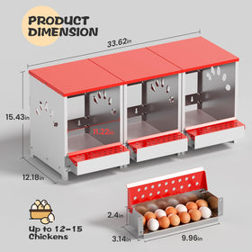 YENAM wall-mount nesting box saves coop space and improves airflow.