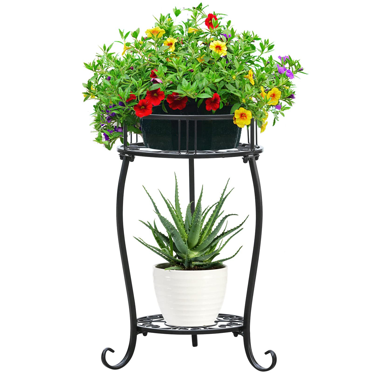 YENGOTH 2-tier plant stand front view showing stable greenery display.