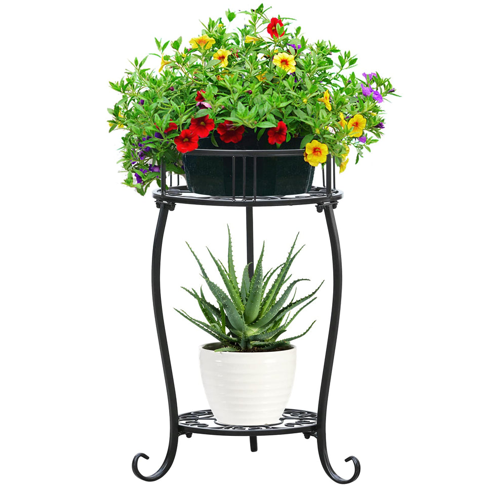 YENGOTH 2-tier plant stand front view showing stable greenery display.