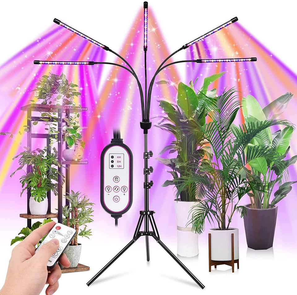 Yentbokj grow lights stand extended for tall indoor plants with adjustable height