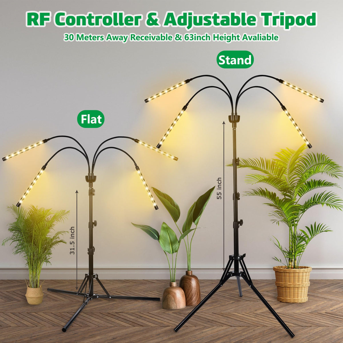 Yentbokj plant lamp includes timer and remote for hands-free scheduling