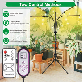 The yentbokj tripod grow-light extended height showcases versatile placement for tall plants.