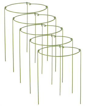 YEOAUM 5-pack metal stakes with weather-ready green rubber coating