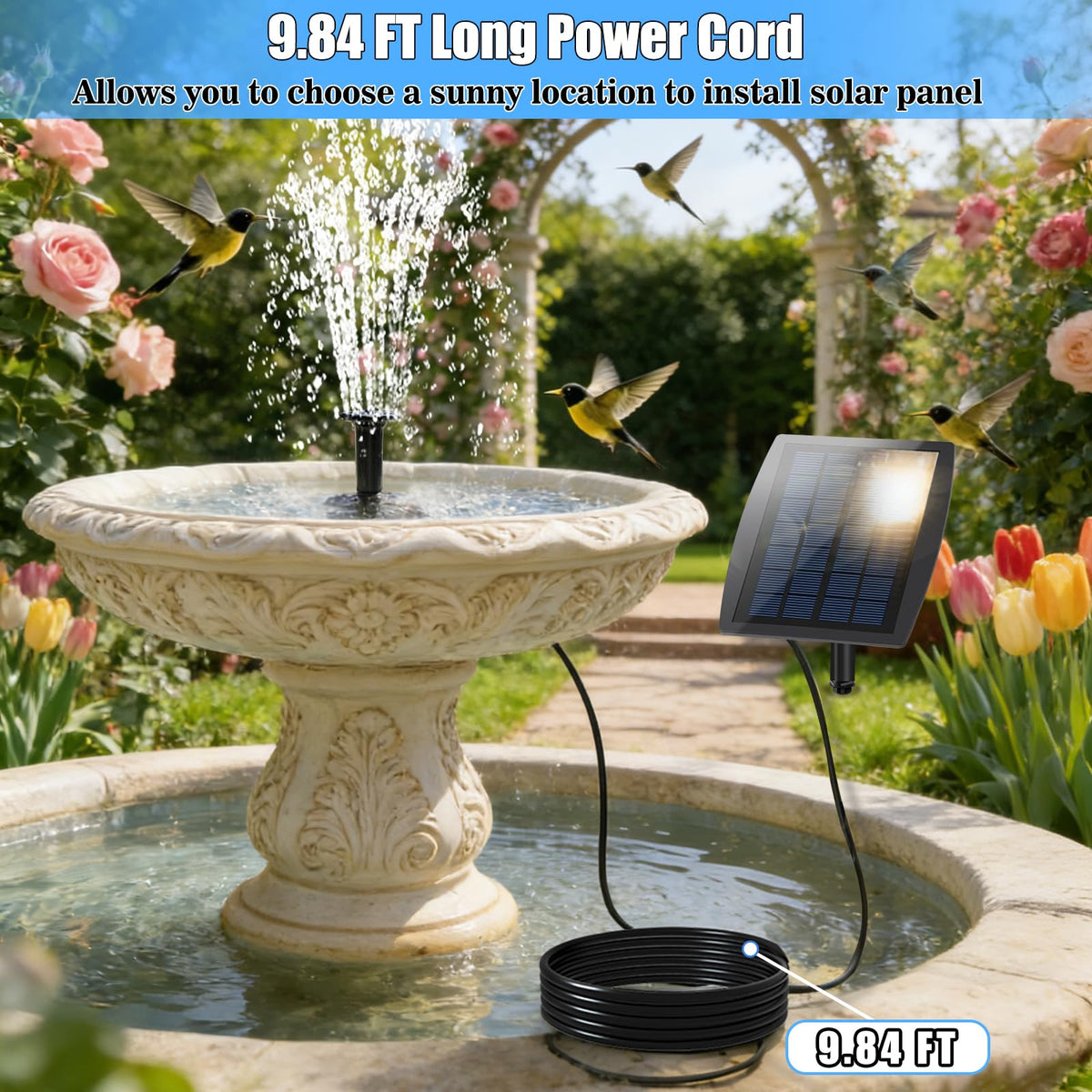 Yeomi system ideal for bird baths and small ponds in gardens.