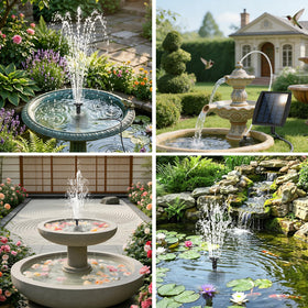 Yeomi garden water feature adds calming ambient water sound.