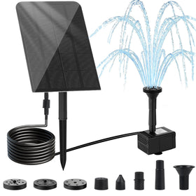 Yeomi solar fountain panel and pump setup for bird baths with quick sun start.