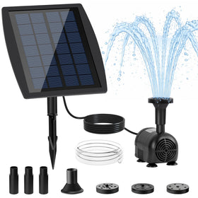Yeomi solar panel powering an efficient outdoor fountain.