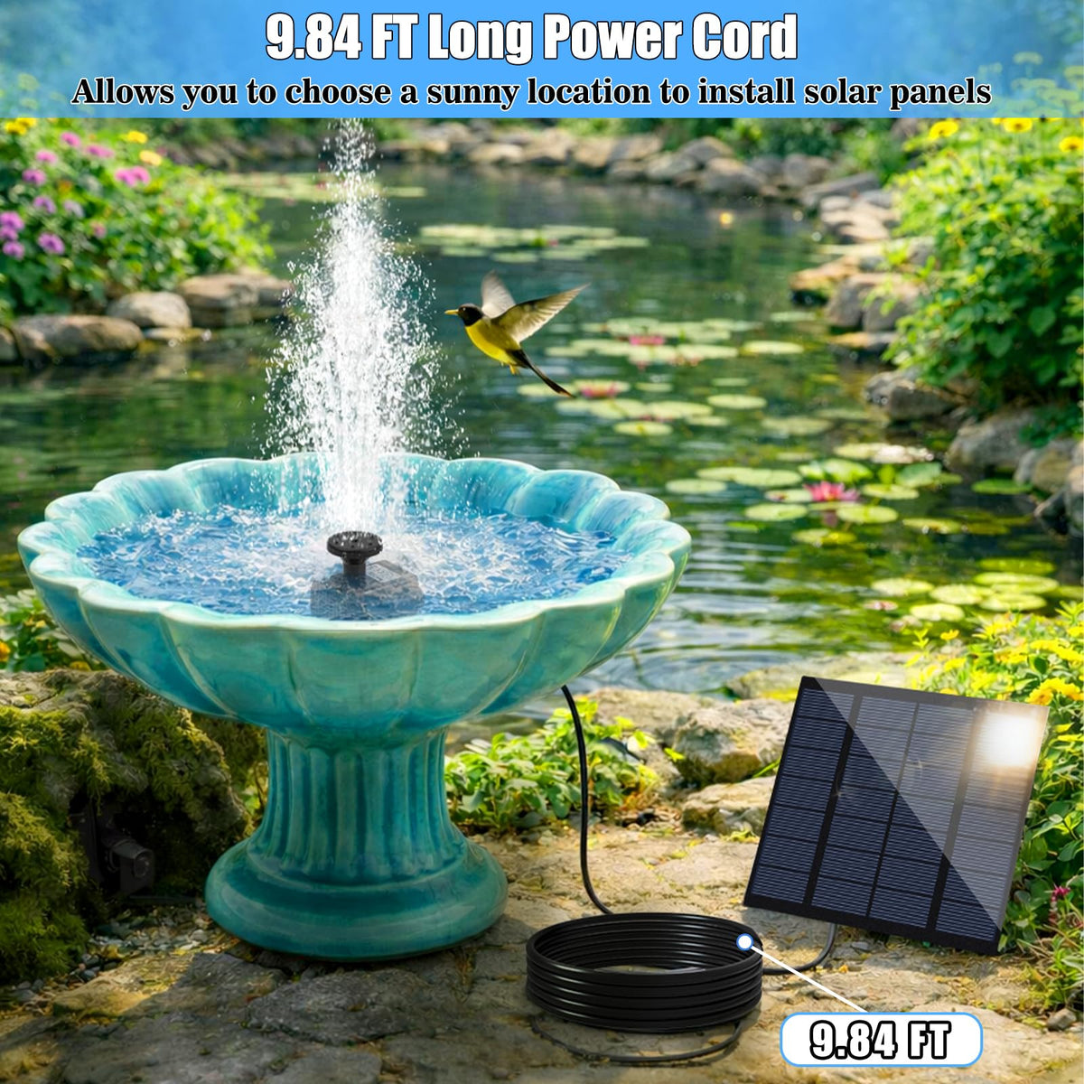 Yeomi fountain kit enhances garden and patio ambiance with motion and sound
