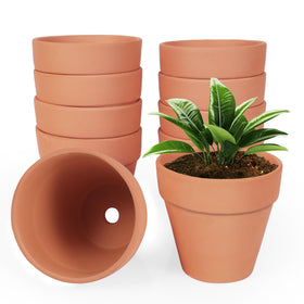 YESIACE 24-pack 4-inch white terracotta pots ideal for indoor planters.