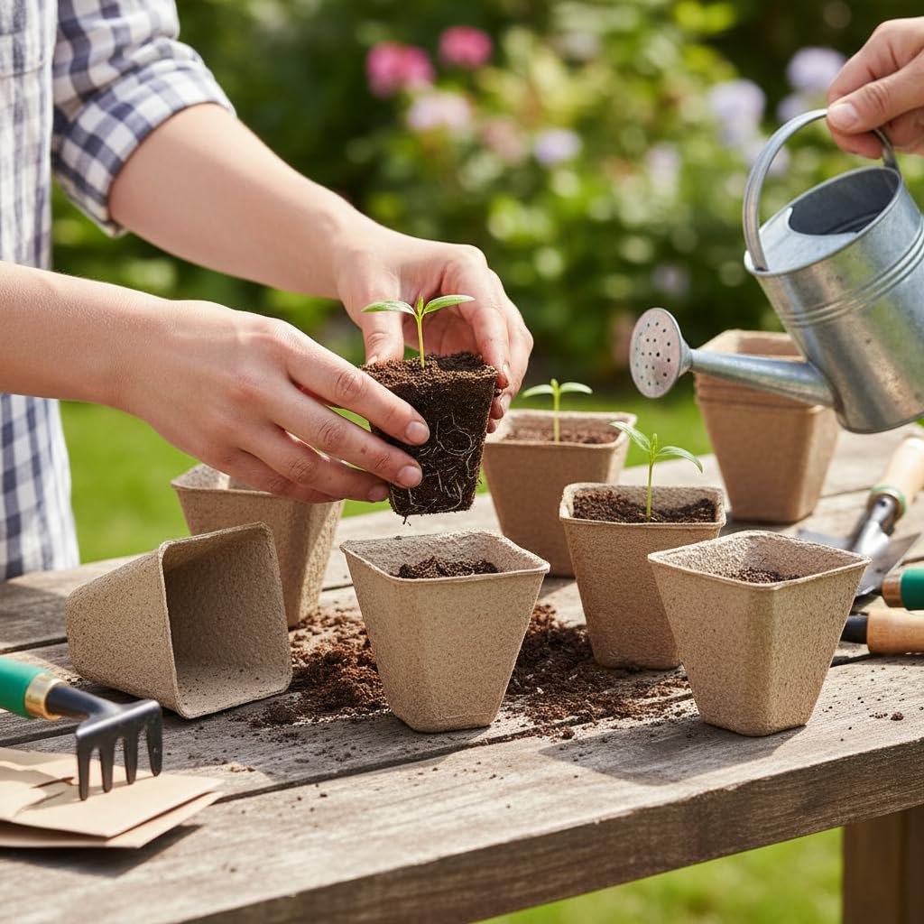YESIACE biodegradable seedling pots support direct planting with minimal transplant shock.
