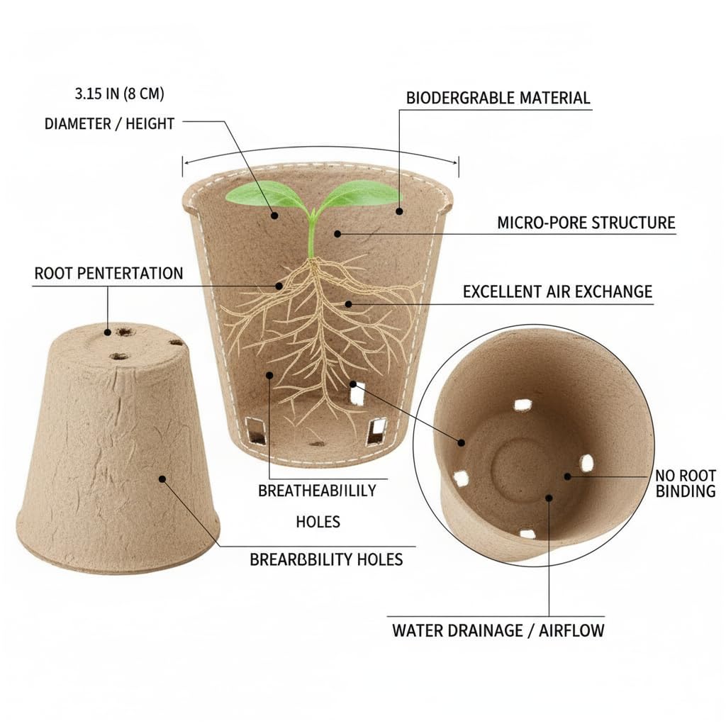 Compact 126-count pack provides ample start pots for large gardening projects.
