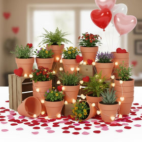 YESIACE pots arranged on windowsill with herbs for compact garden.