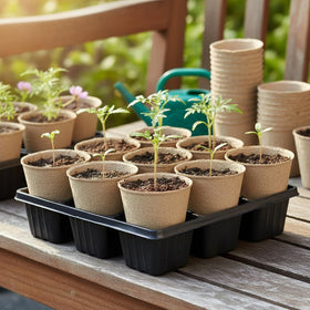 Seedling tray-ready YESIACE pots simplify germination and later transplanting.