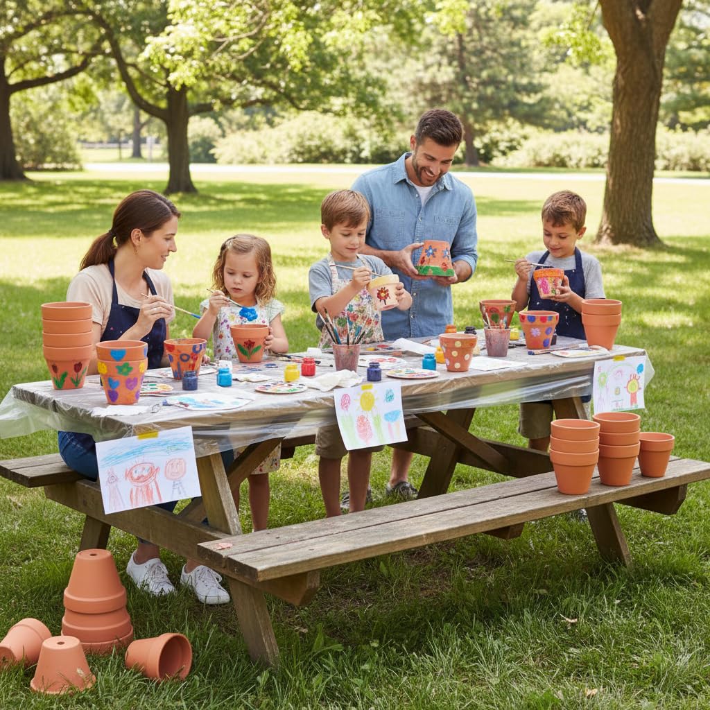 YESIACE wedding and party decor using terracotta pots.
