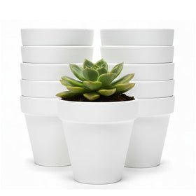 YESIACE white terracotta pot 4-inch hole closeup showing drainage for healthy roots.