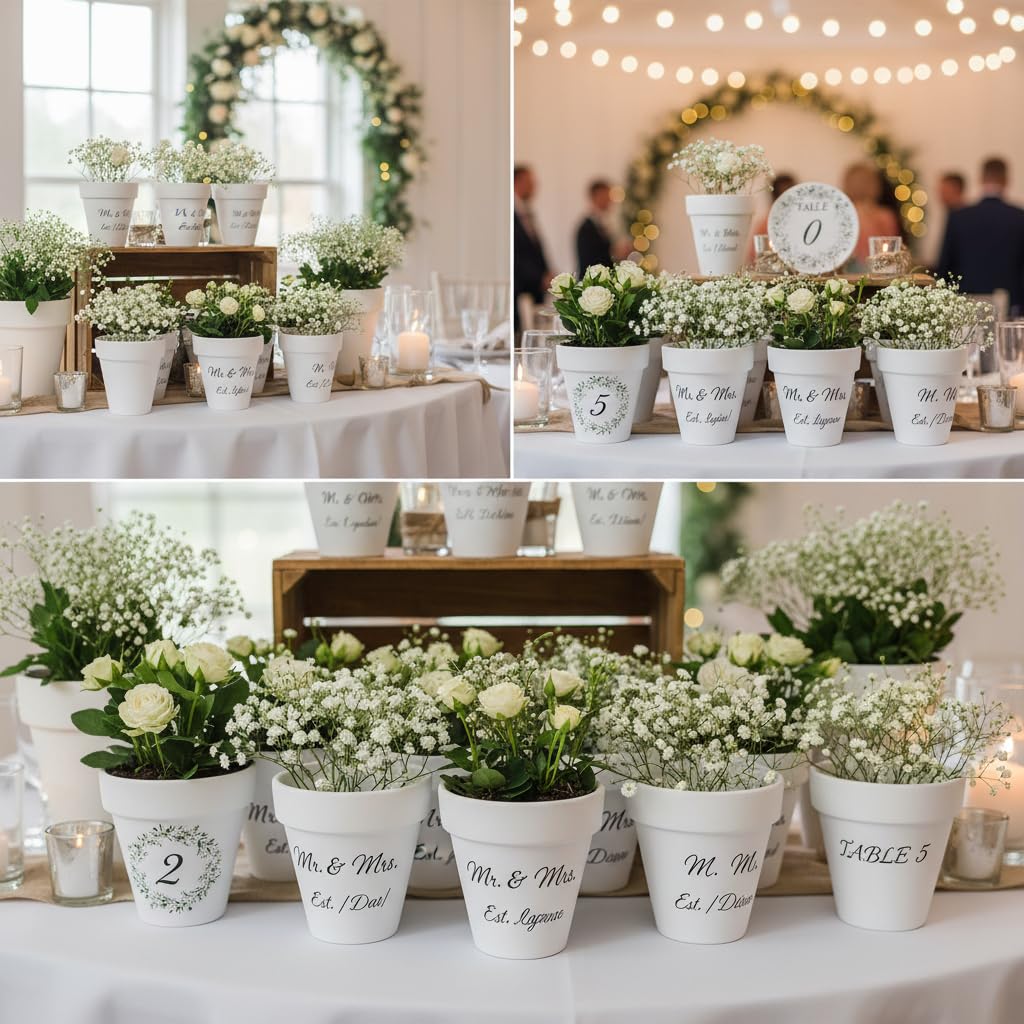 YESIACE white terracotta pot with succulent highlighting simple indoor plant styling.