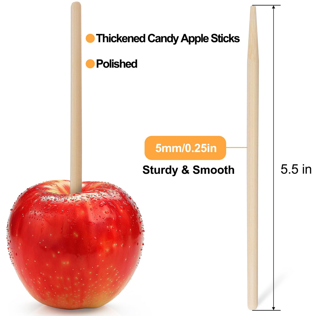 Yesland 5.5-inch bamboo skewer ideal for corn dogs and cookies