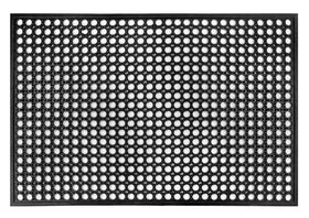 Yesland rubber door mat with drainage holes for wet entryways and slip resistance.