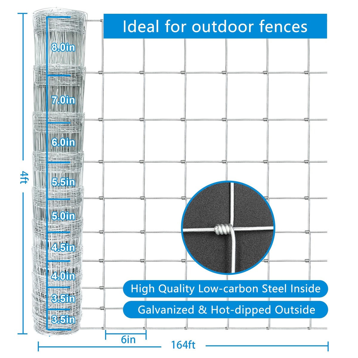 YESON twisted weave construction highlights firm wire connections for reliable performance.