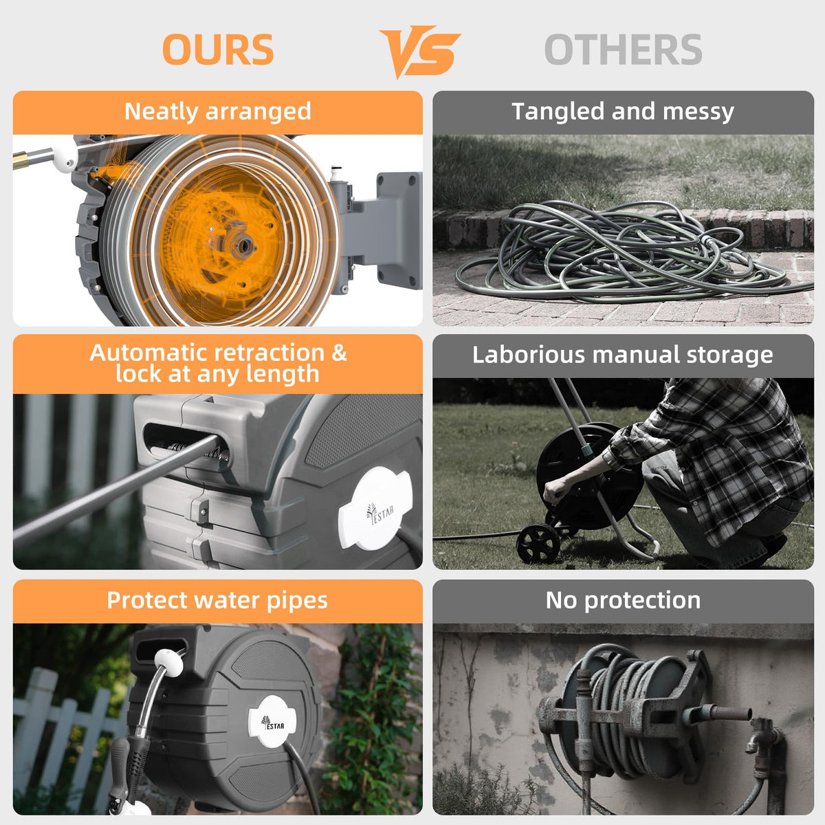 YESTAR 3-layer PVC braided hose emphasizes strength and reliable water flow.