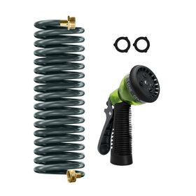 YESTAR coil hose 15ft rolled for easy storage and space saving.