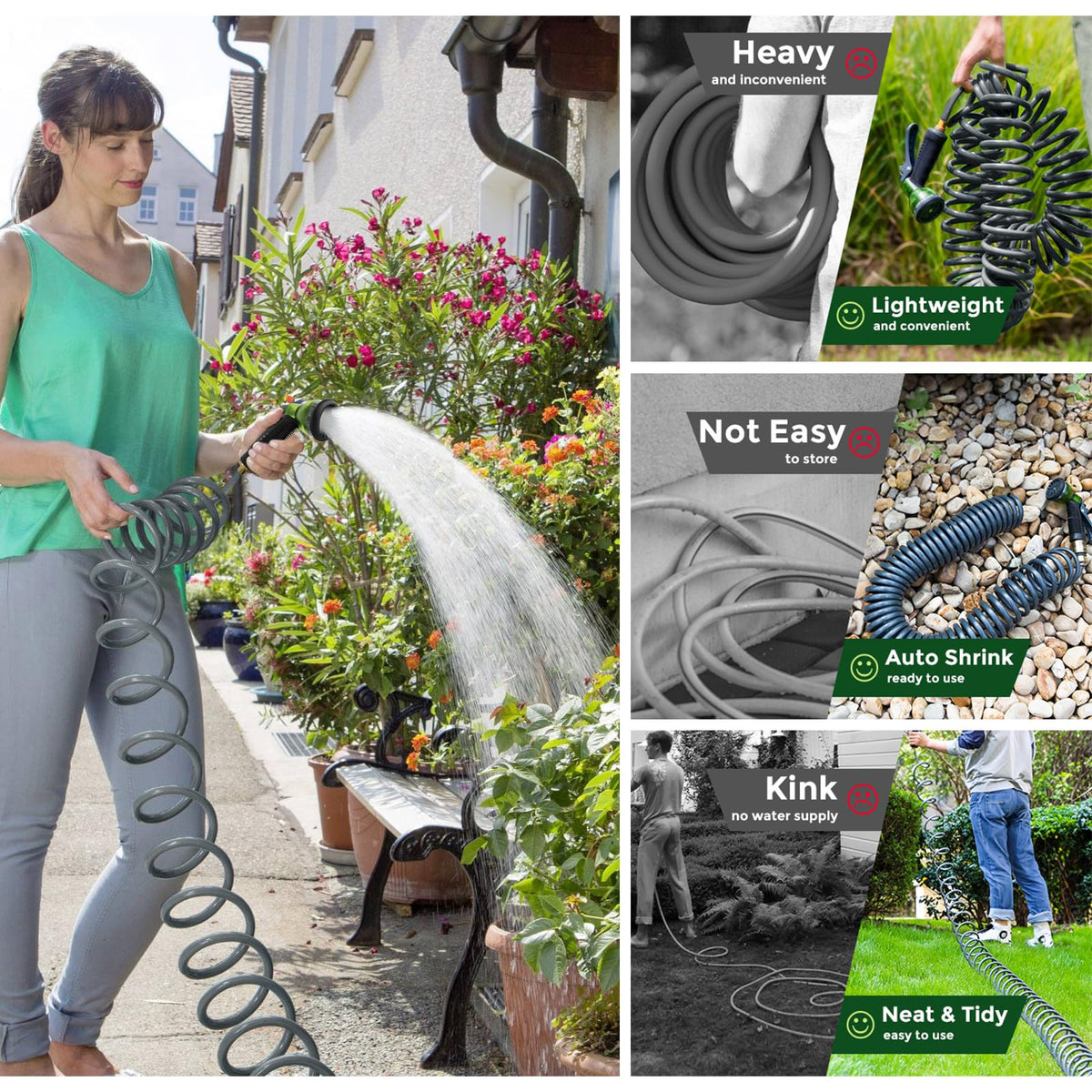 YESTAR easy-storage design keeps the hose neatly wrapped.