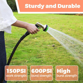YESTAR garden hose 50ft flexible braid mid-layer for easy maneuvering.