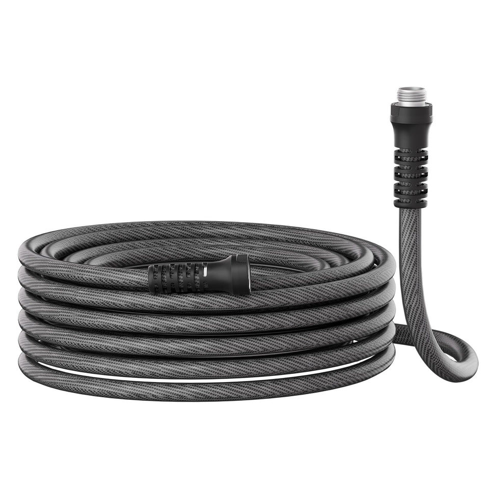 YESTAR garden hose 50ft with swivel handle for tangle-free watering.