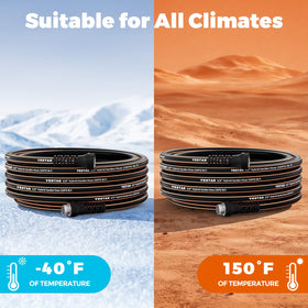 YESTAR garden hose 50ft UV-resistant cover suited for outdoor use.