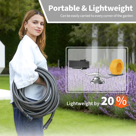 YESTAR quick-connect swivel reduces kinks for smooth watering.