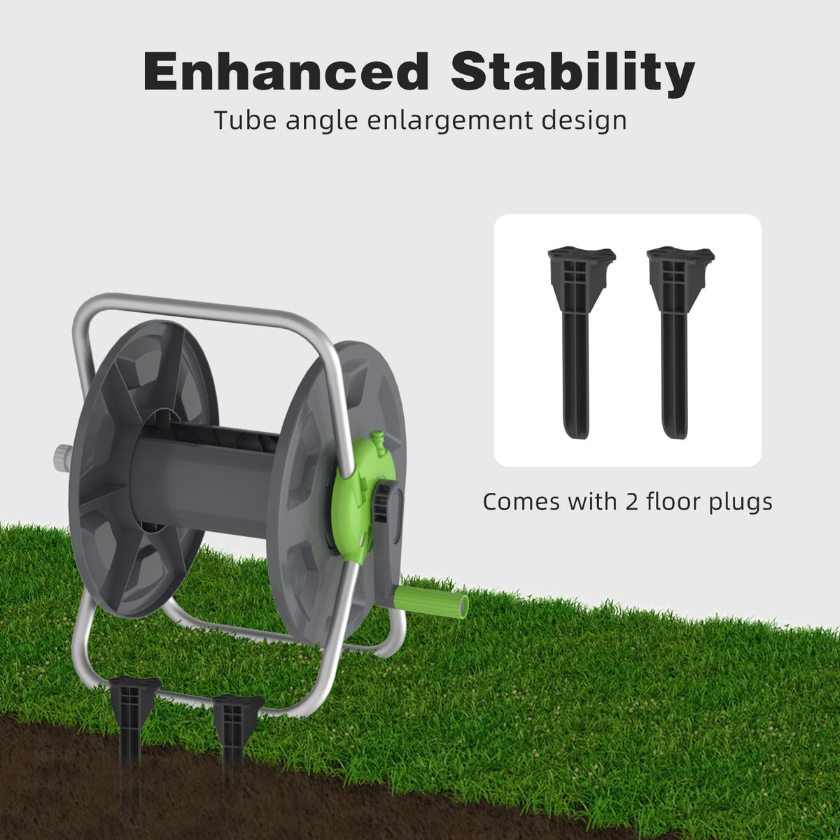 YESTAR labor-saving handle aids effortless hose rewinding and storage.