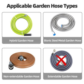 YESTAR wall-mount hose reel in use, keeping hose neatly coiled.