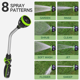 YESTAR watering wand showing thumb flow control for easy one-handed watering.