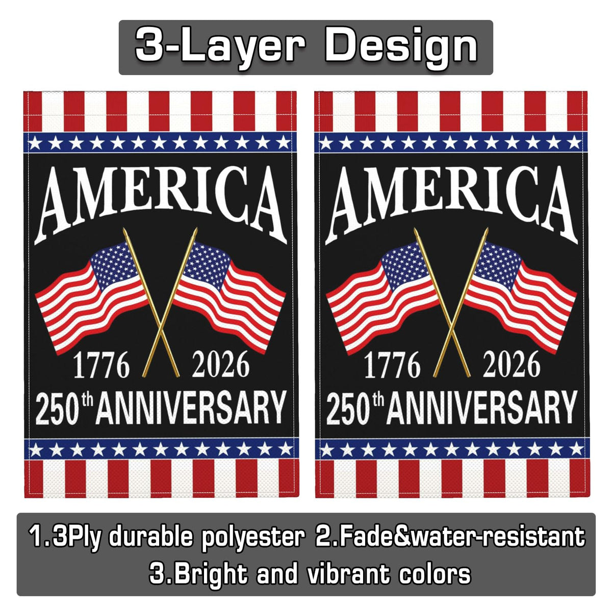 Yesuavt patriotic yard decor flag for terraces and patios