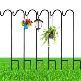 Yetene 24-inch shepherd hook with ground base for stable outdoor use.