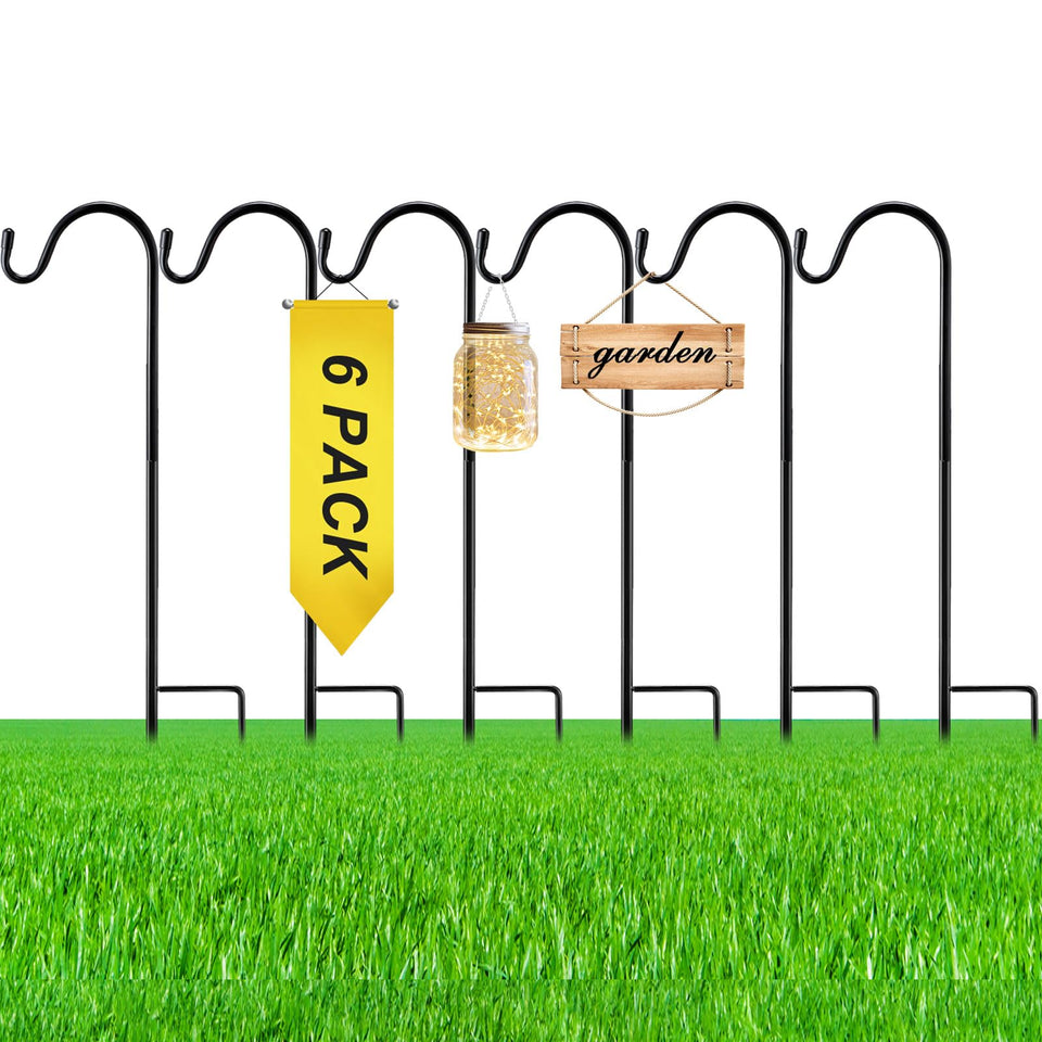 Yetene 15-inch shepherds hook for sturdy outdoor hanging décor.