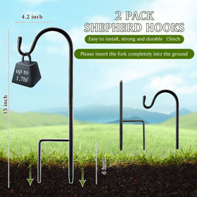 Yetene outdoor shepherds hook ideal for hanging lanterns and pots securely.